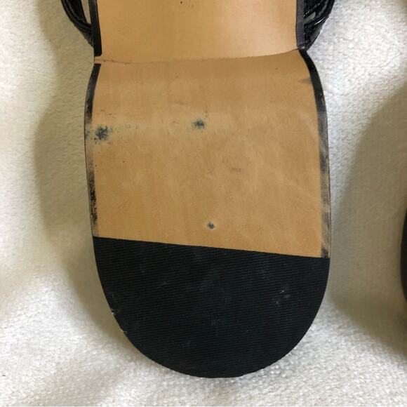 Enzo Angiolini black strappy slip on flat sandals size 7.5 M - Picture 15 of 16